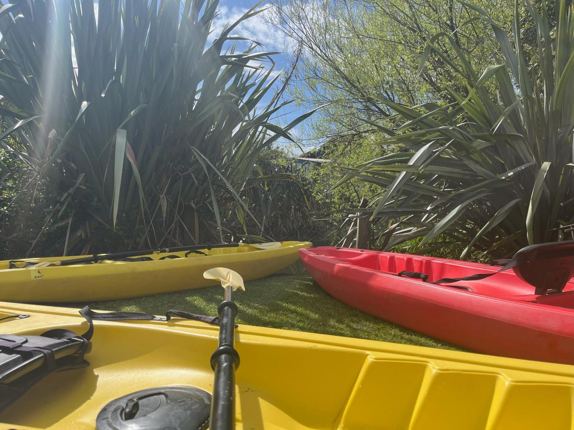 Global Village Travellers Lodge Greymouth Extérieur photo Kayaks at the start of the trip